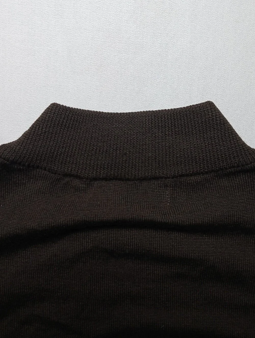 Bachrach Mens Fine Merino Wool Mock Neck Sweater Large Brown Italy
